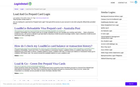 Load And Go Prepaid Card Login Load&Go Reloadable Visa ...