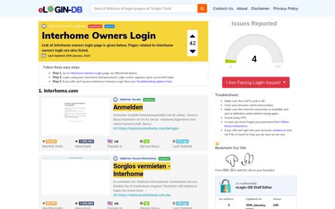 Interhome Owners Login - A database full of login pages from ...
