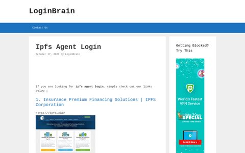 ipfs agent login - LoginBrain