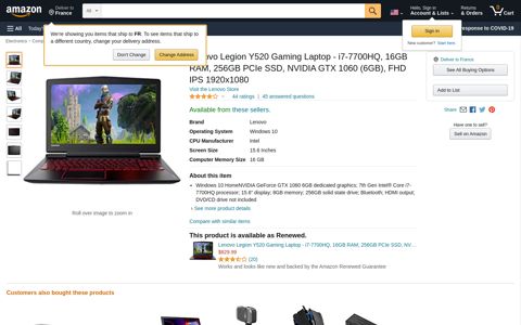 Lenovo Legion Y520 Gaming Laptop - i7 ... - Amazon.com