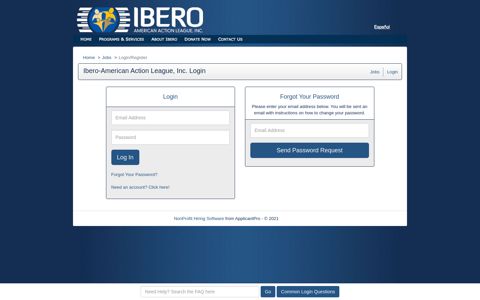 Ibero-American Action League, Inc. Login - Jobs - ApplicantPro