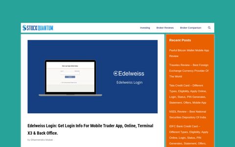 Edelweiss Login: Get Login Info For Mobile Trader App ...