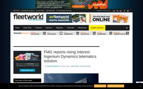 FMG reports rising interest Ingenium Dynamics telematics ...