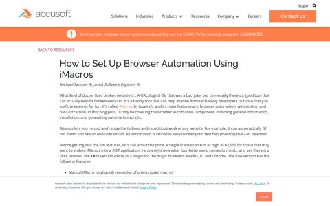 How to Set Up Browser Automation Using iMacros | Accusoft