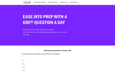 Kaplan GRE Practice Question of the Day