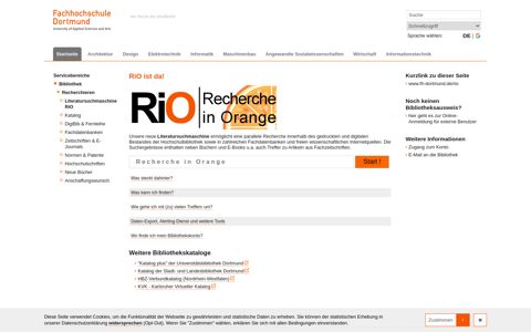 RiO - Die Literatursuchmaschine der Fachhochschule Dortmund