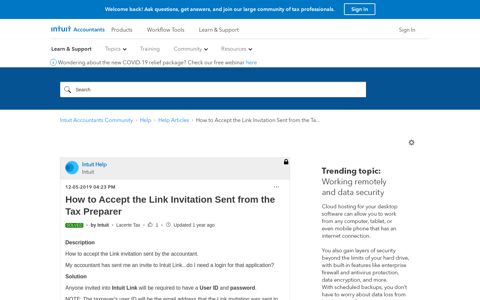 How to Accept the Link Invitation Sent from the Ta... - Intuit ...