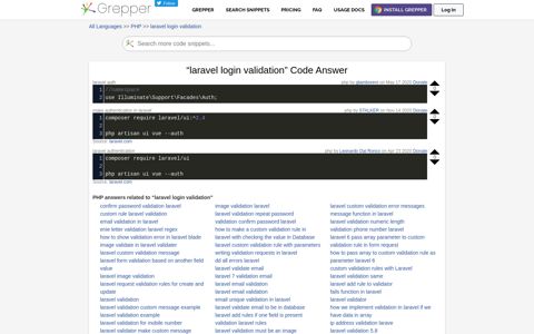 laravel login validation Code Example - Grepper