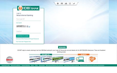 IDBI e-Banking:Retail Internet Banking - IDBI Bank