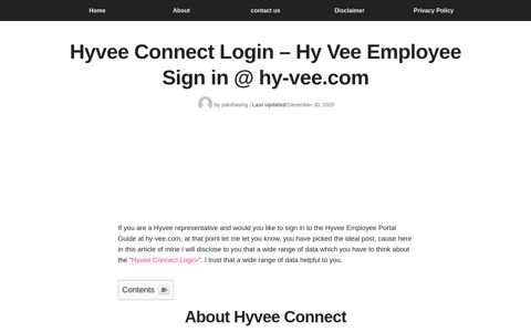 Hyvee Connect Login - Hy Vee Employee Sign in @ hy-vee.com