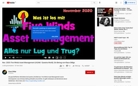 Nov. 2020: Five Winds Asset Management (AGAM ... - YouTube