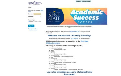 Kent State University - Welcome to Tutoring