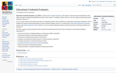 Educational Credential Evaluators - Wikipedia