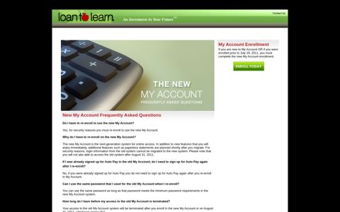 New My Account FAQs - Loan to Learn