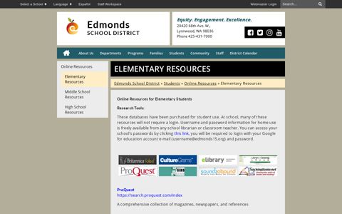 Elementary Resources - Edmonds School District