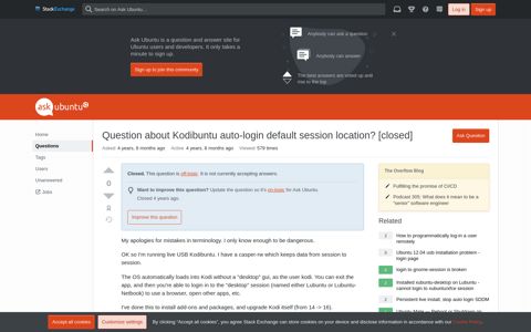 live usb - Question about Kodibuntu auto-login default session ...