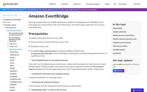 Amazon EventBridge | Dynatrace Help