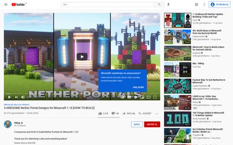 5 AWESOME Nether Portal Designs for Minecraft ... - YouTube