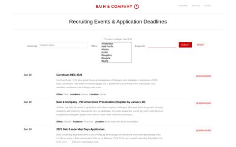 Find Events - Bain & Company