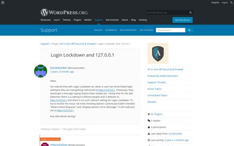 Login Lockdown and 127.0.0.1 | WordPress.org