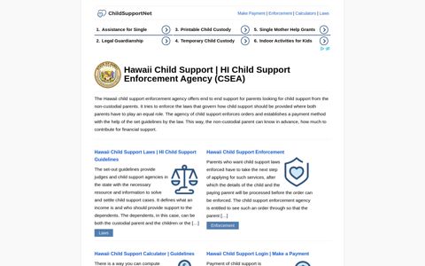 Hawaii Child Support - ℹ️ Child Support Net