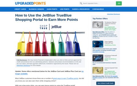 How to Use JetBlue's Shopping Portal to Earn More Points ...