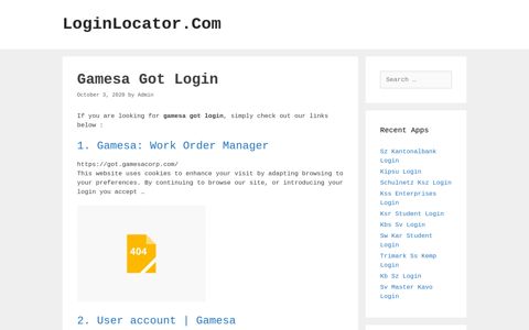 Gamesa Got Login - LoginLocator.Com
