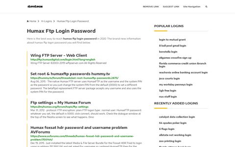 Humax Ftp Login Password ❤️ One Click Access