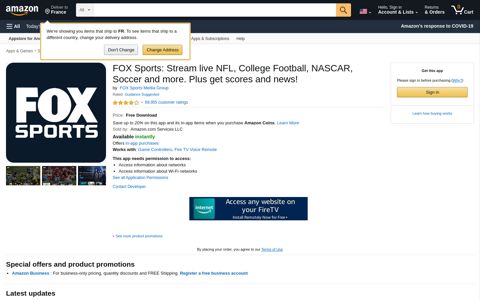 FOX Sports: Stream live NFL, College Football ... - Amazon.com