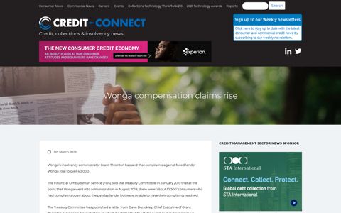 Wonga compensation claims rise – Credit Connect