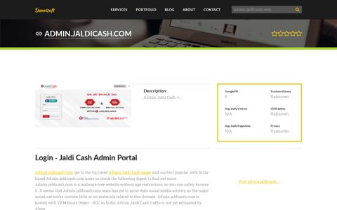 Welcome to Admin.jaldicash.com - Login - Jaldi Cash Admin ...