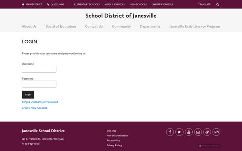 Login - School District of Janesville
