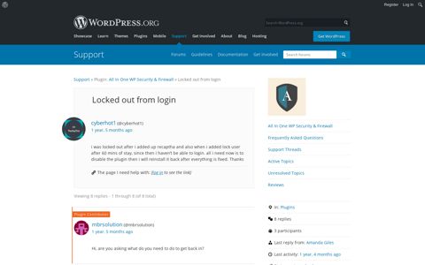 Locked out from login | WordPress.org