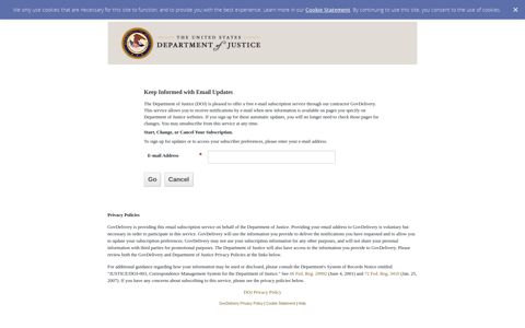 U.S. Department of Justice - com.govdelivery.public