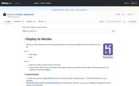 Instructions to deploy your app to Heroku · GitHub