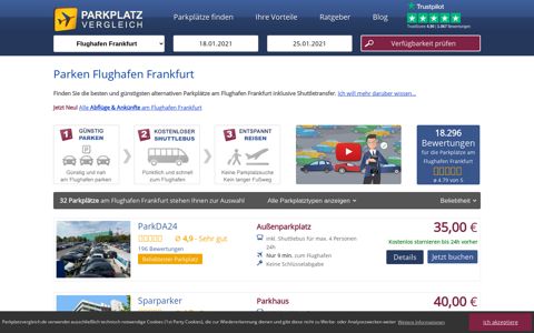 27,50 € / 8 Tage Parken Flughafen Frankfurt ✔️ TOP 31