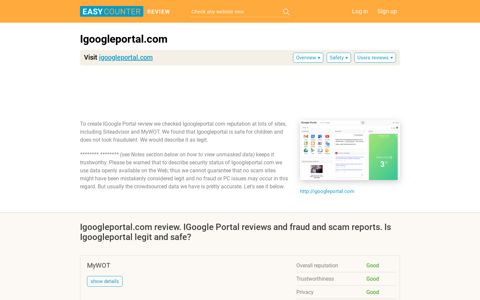 Igoogleportal.com review. IGoogle Portal reviews and fraud ...