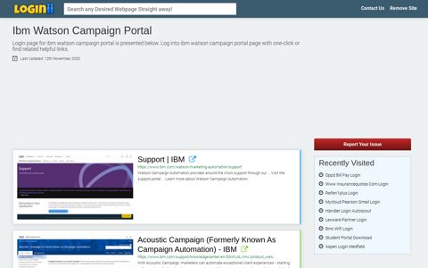 Ibm Watson Campaign Portal - Loginii.com