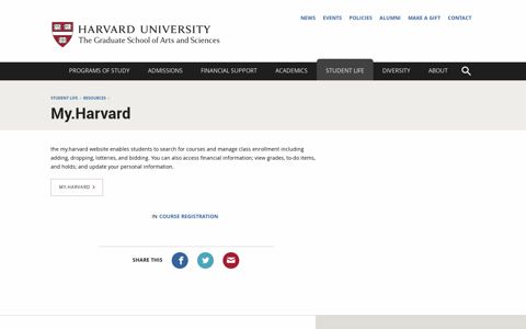My.Harvard | Harvard University - The Graduate School of Arts ...