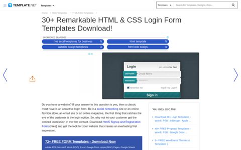 30+ Remarkable HTML & CSS Login Form Templates ...