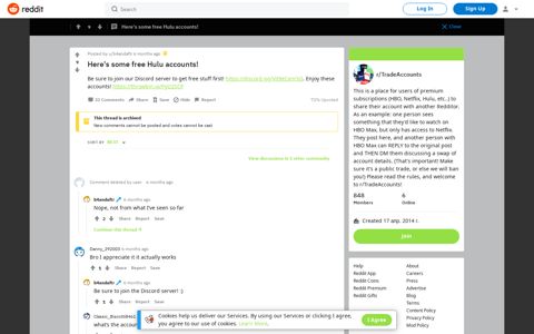 Here's some free Hulu accounts! : TradeAccounts - Reddit
