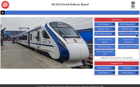 MCDO Portal - Indian Railway