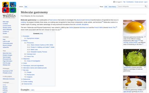 Molecular gastronomy - Wikipedia