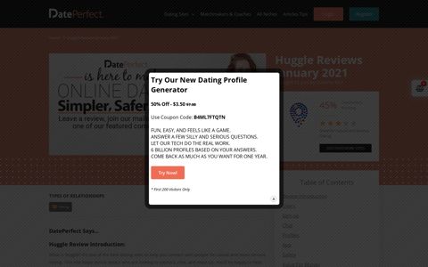 Huggle Reviews December 2020 | DatePerfect