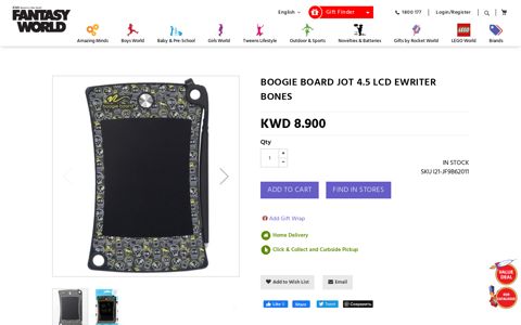BOOGIE BOARD JOT 4.5 LCD EWRITER BONES