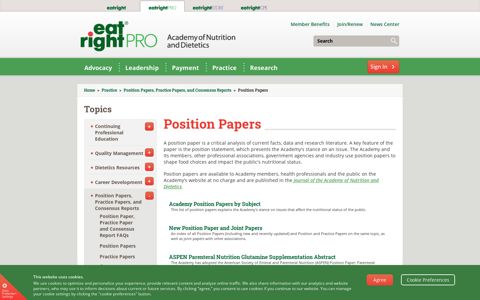 Position Papers - eatrightPRO