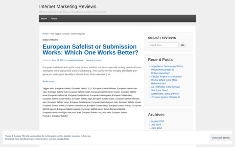 European Safelist upgrade | Internet Marketing Reviews