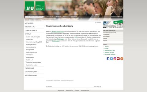 Studienverlaufsbescheinigung - LMU München