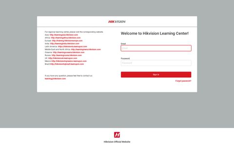 Hikvision Learning: Sign in