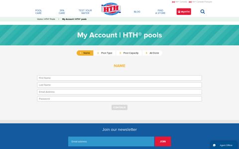 My HTH Water Testing Account - HTH® Pool Supplies